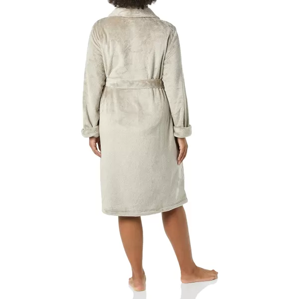 Amazon Essentials Womens MidLength Plush Robe Available in Plus SizeGrey