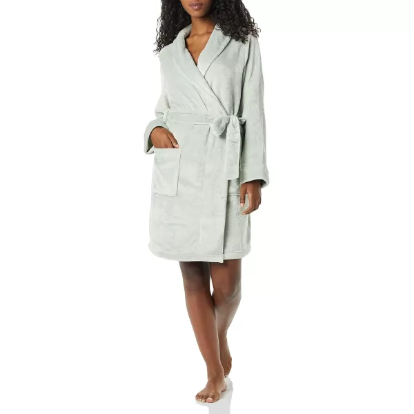 Amazon Essentials Womens MidLength Plush Robe Available in Plus SizeJade Green