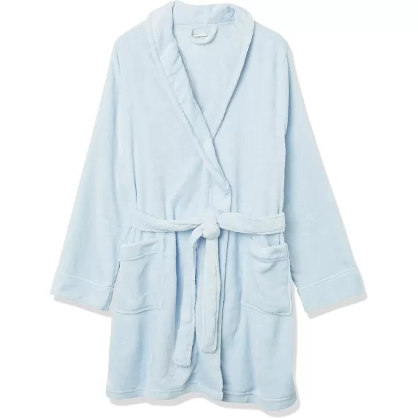 Amazon Essentials Womens MidLength Plush Robe Available in Plus SizeLight Blue