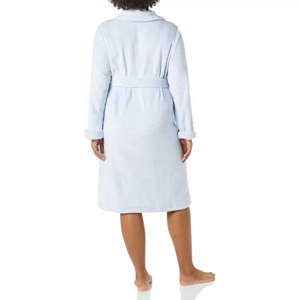 Amazon Essentials Womens MidLength Plush Robe Available in Plus SizeLight Blue