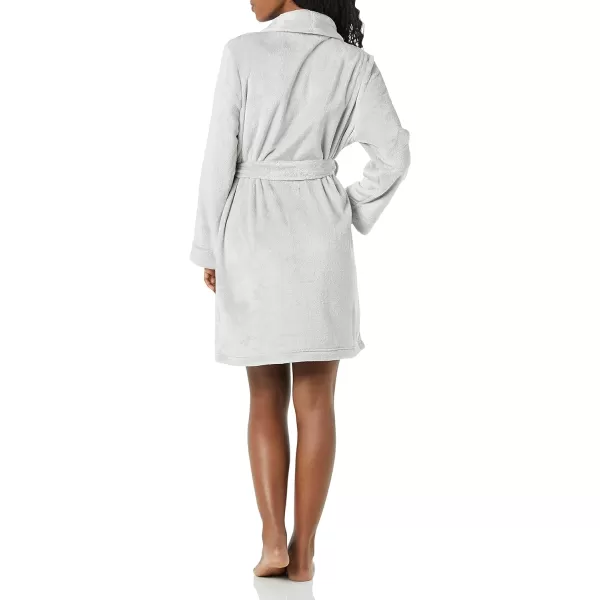 Amazon Essentials Womens MidLength Plush Robe Available in Plus SizeLight Grey