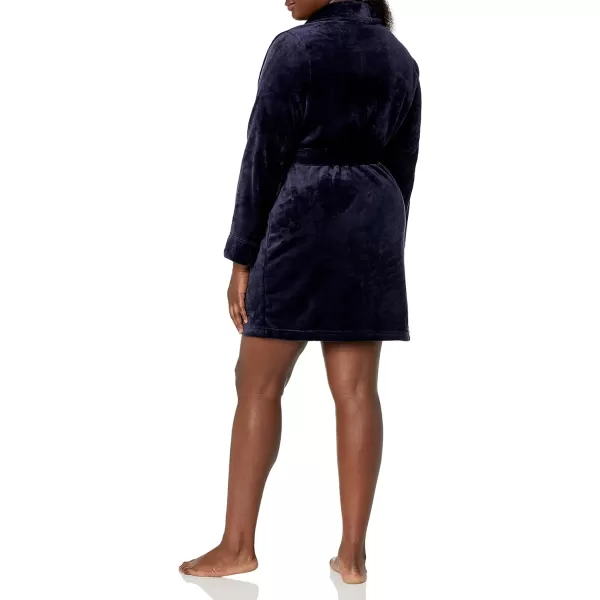 Amazon Essentials Womens MidLength Plush Robe Available in Plus SizeNavy