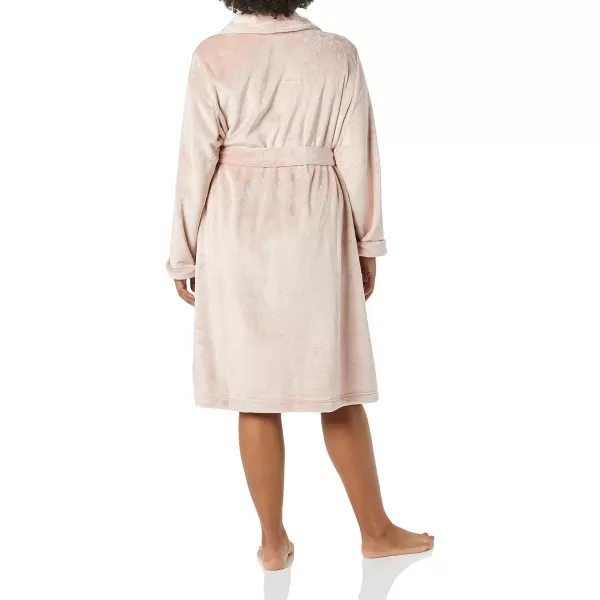 Amazon Essentials Womens MidLength Plush Robe Available in Plus SizePale Pink