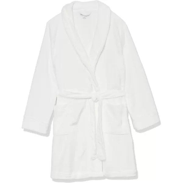 Amazon Essentials Womens MidLength Plush Robe Available in Plus SizeWhite