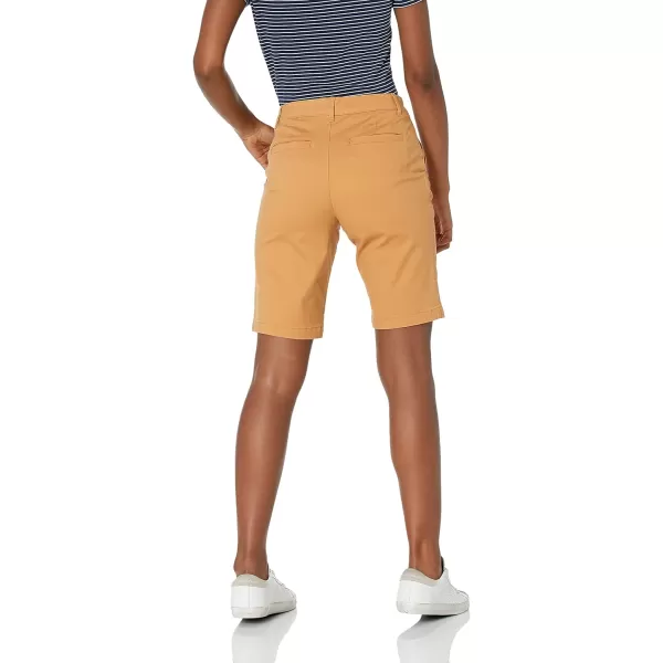 Amazon Essentials Womens MidRise SlimFit 10 Inch Inseam Bermuda Khaki ShortDark Yellow