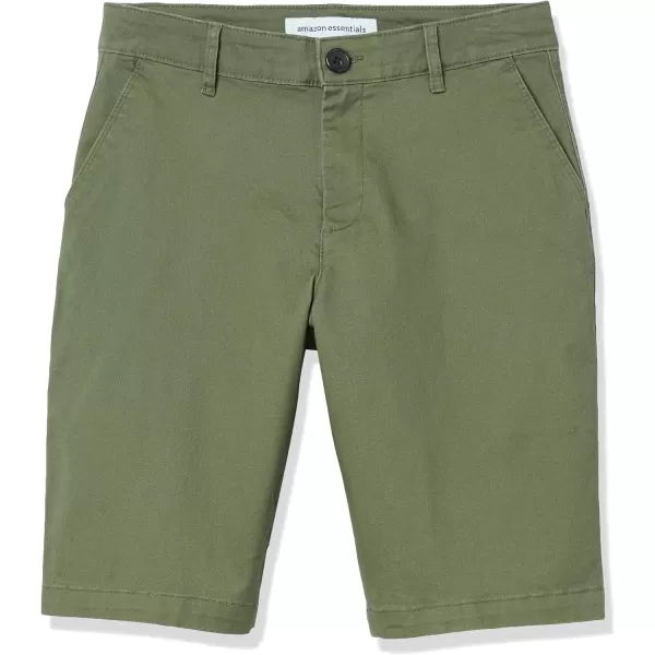 Amazon Essentials Womens MidRise SlimFit 10 Inch Inseam Bermuda Khaki ShortOlive