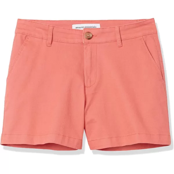 Amazon Essentials Womens MidRise SlimFit 35 Inch Inseam Khaki ShortCoral Pink