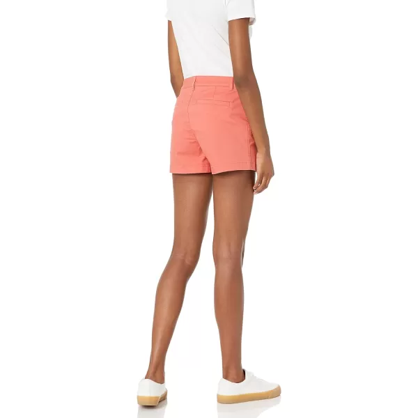 Amazon Essentials Womens MidRise SlimFit 35 Inch Inseam Khaki ShortCoral Pink