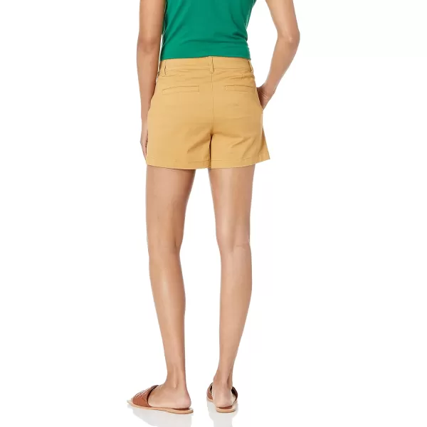 Amazon Essentials Womens MidRise SlimFit 35 Inch Inseam Khaki ShortDark Yellow