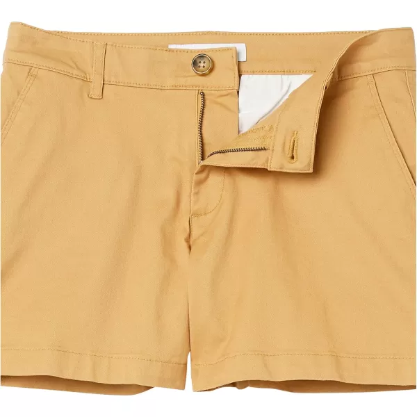 Amazon Essentials Womens MidRise SlimFit 35 Inch Inseam Khaki ShortDark Yellow