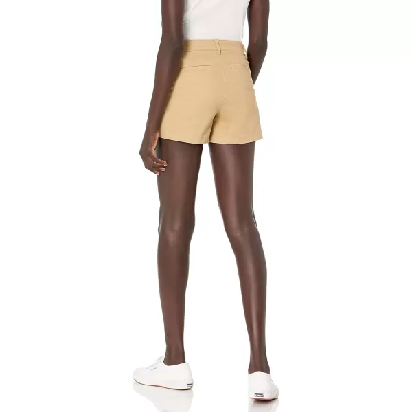Amazon Essentials Womens MidRise SlimFit 35 Inch Inseam Khaki ShortKhaki Brown