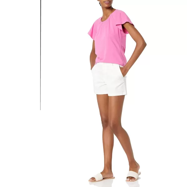 Amazon Essentials Womens MidRise SlimFit 35 Inch Inseam Khaki ShortWhite