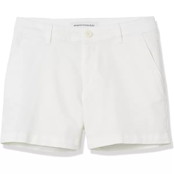 Amazon Essentials Womens MidRise SlimFit 35 Inch Inseam Khaki ShortWhite