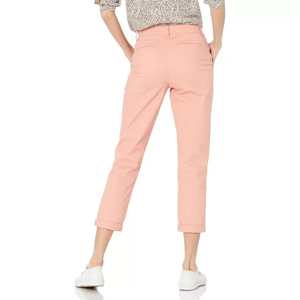 Amazon Essentials Womens MidRise SlimFit Cropped Tapered Leg Khaki PantCoral Pink