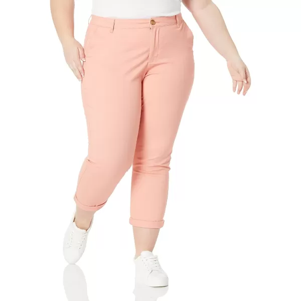 Amazon Essentials Womens MidRise SlimFit Cropped Tapered Leg Khaki PantCoral Pink