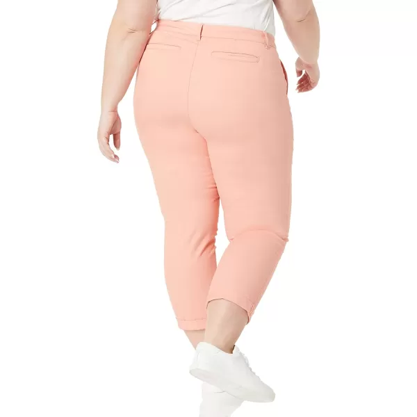 Amazon Essentials Womens MidRise SlimFit Cropped Tapered Leg Khaki PantCoral Pink