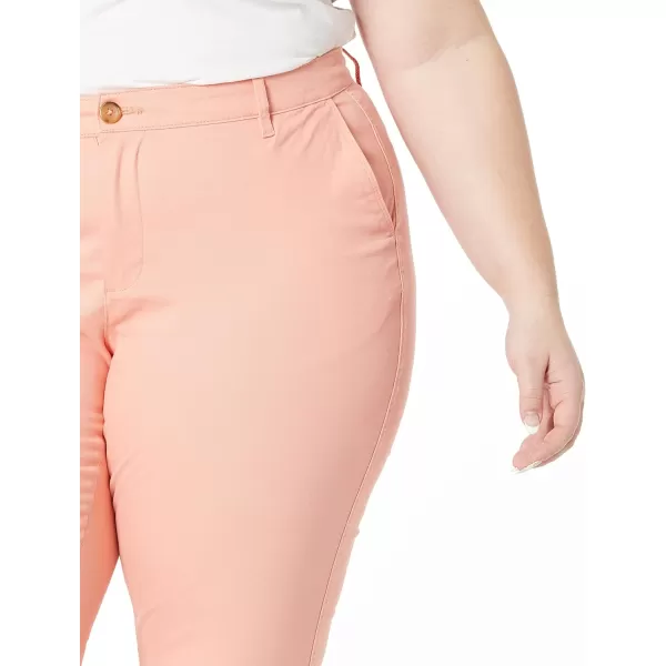 Amazon Essentials Womens MidRise SlimFit Cropped Tapered Leg Khaki PantCoral Pink