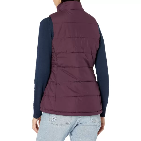 Amazon Essentials Womens MidWeight Puffer VestBurgundy