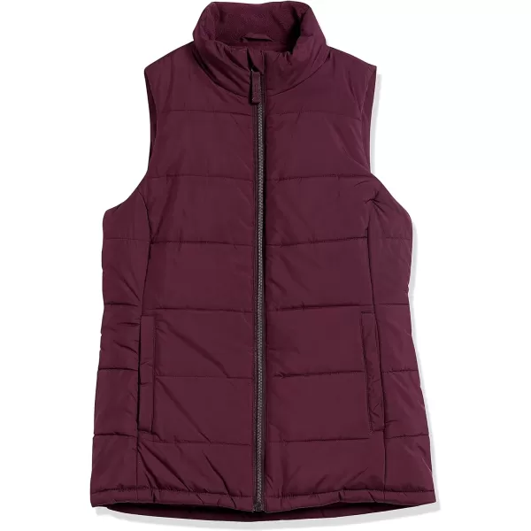 Amazon Essentials Womens MidWeight Puffer VestBurgundy