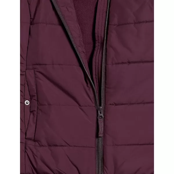 Amazon Essentials Womens MidWeight Puffer VestBurgundy