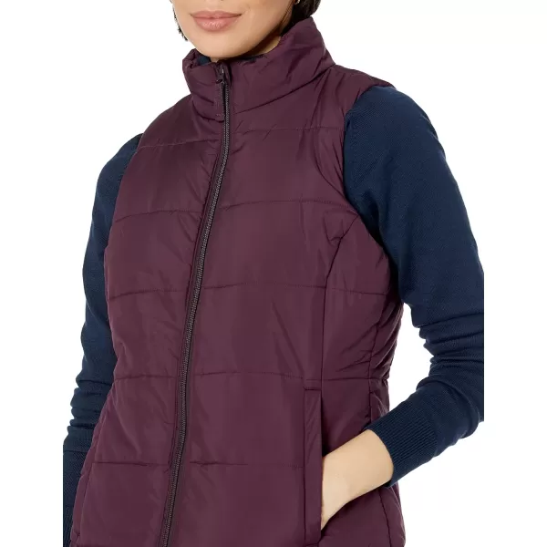 Amazon Essentials Womens MidWeight Puffer VestBurgundy