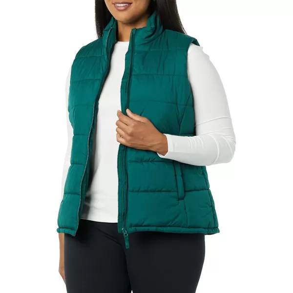 Amazon Essentials Womens MidWeight Puffer VestDark Green