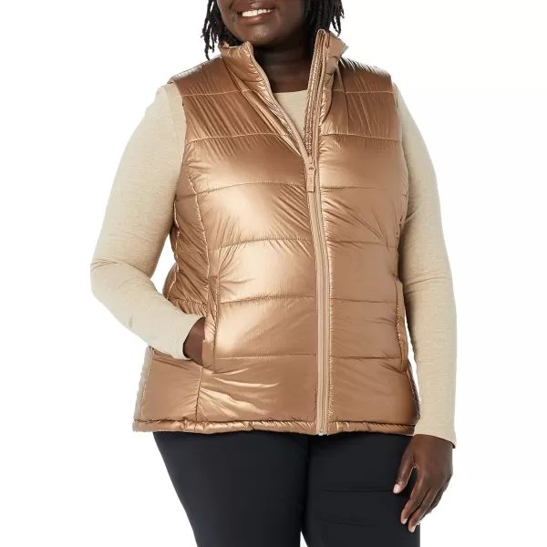 Amazon Essentials Womens MidWeight Puffer VestMetallic Taupe