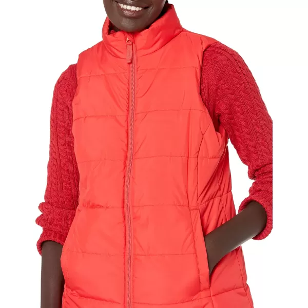 Amazon Essentials Womens MidWeight Puffer VestPoppy Red