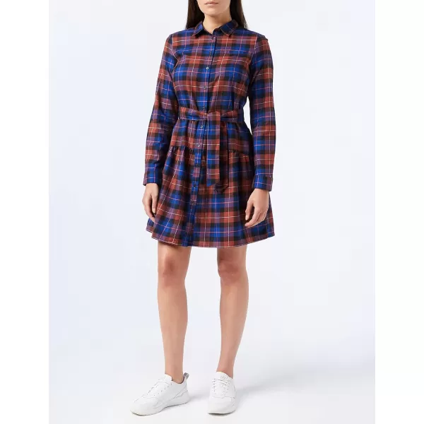 Amazon Essentials Womens Mini Feminine Flannel Shirt DressBlue Rust Windowpane