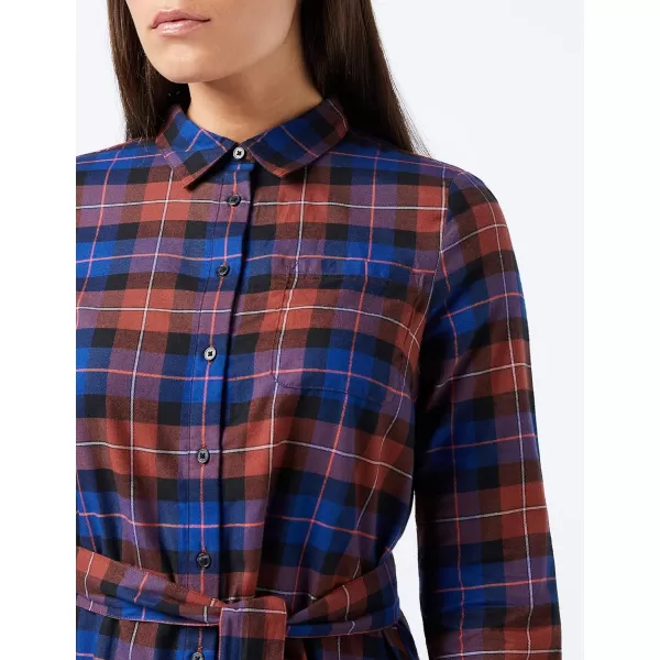 Amazon Essentials Womens Mini Feminine Flannel Shirt DressBlue Rust Windowpane