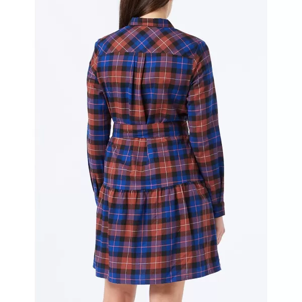 Amazon Essentials Womens Mini Feminine Flannel Shirt DressBlue Rust Windowpane