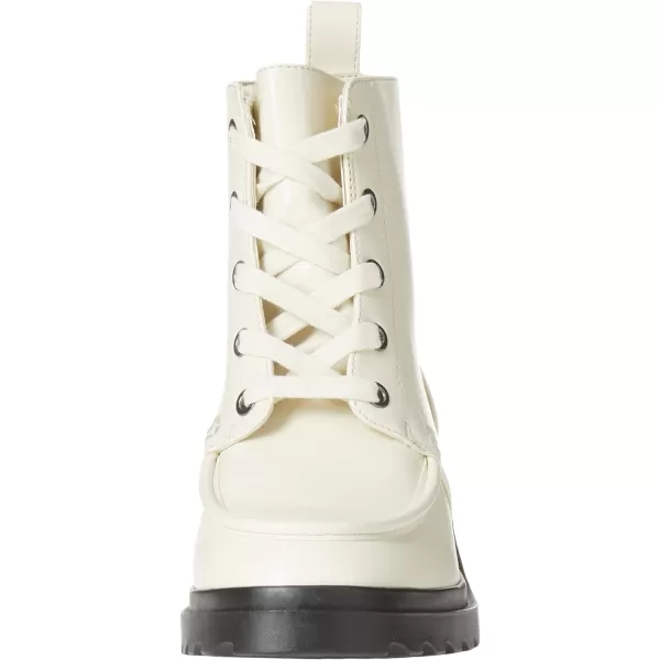 Amazon Essentials Womens Moc Toe BootEcru Faux Leather