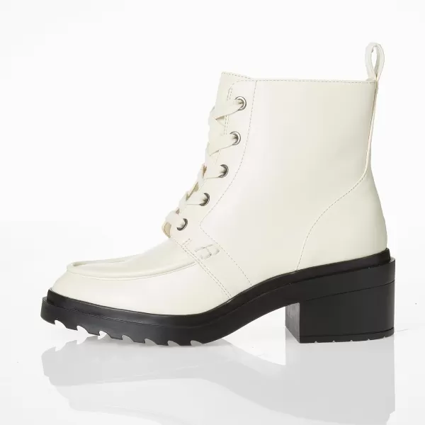 Amazon Essentials Womens Moc Toe BootEcru Faux Leather