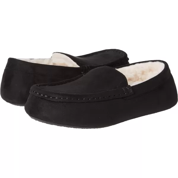 Amazon Essentials Womens Moccasin SlipperFaux Leather Black