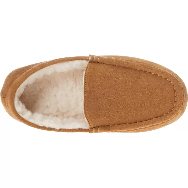 Amazon Essentials Womens Moccasin SlipperFaux Leather Chestnut Brown