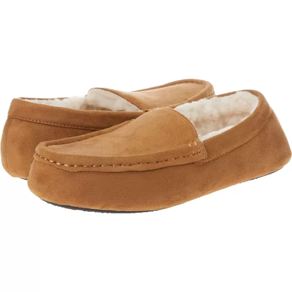 Amazon Essentials Womens Moccasin SlipperFaux Leather Chestnut Brown