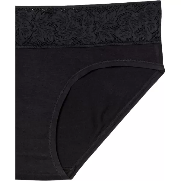 Amazon Essentials Womens Modal with Lace Bikini Panty Pack of 4BlackBeigeGrey