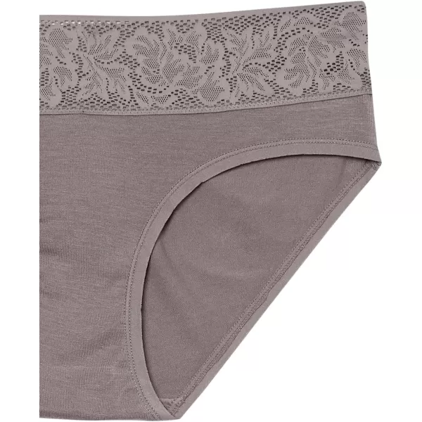 Amazon Essentials Womens Modal with Lace Bikini Panty Pack of 4Smokey GreyMauvePink