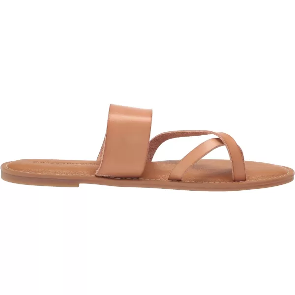 Amazon Essentials Womens One Band Flip Flop SandalLight Tan Faux Leather