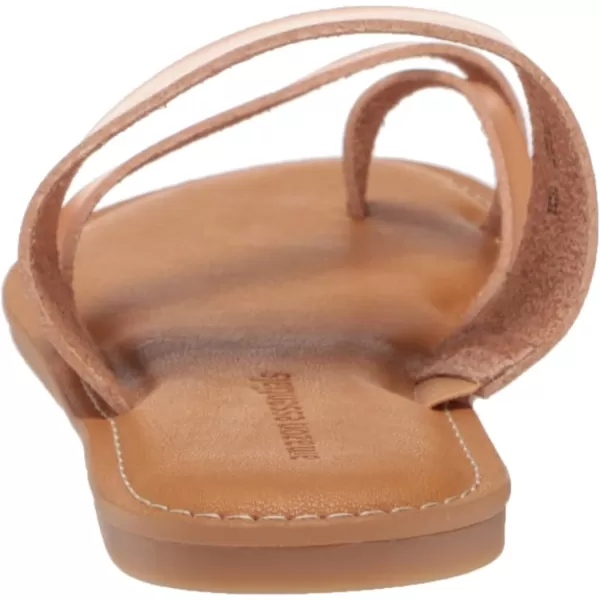 Amazon Essentials Womens One Band Flip Flop SandalLight Tan Faux Leather