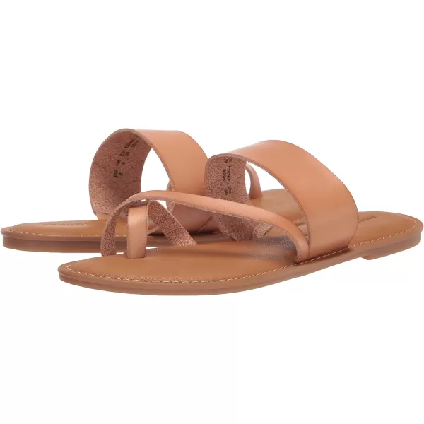 Amazon Essentials Womens One Band Flip Flop SandalLight Tan Faux Leather