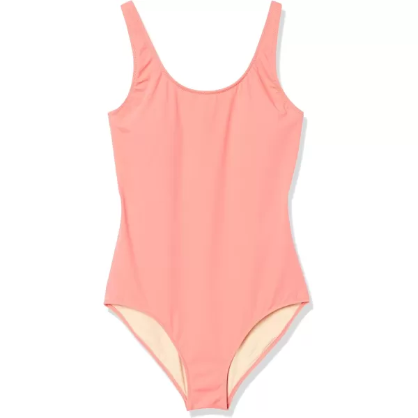 Amazon Essentials Womens OnePiece Coverage Swimsuit Available in Plus SizeCoral Pink