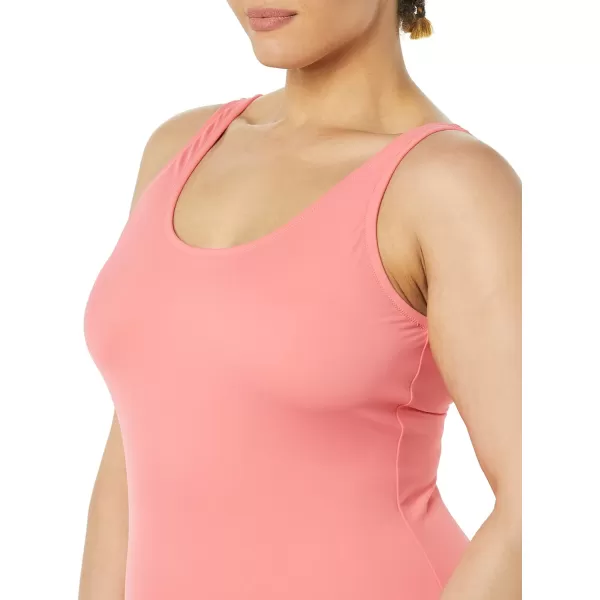 Amazon Essentials Womens OnePiece Coverage Swimsuit Available in Plus SizeCoral Pink