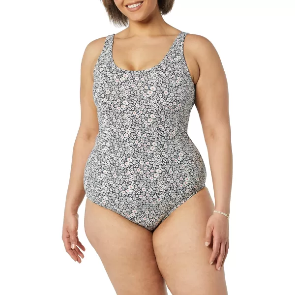 Amazon Essentials Womens OnePiece Coverage Swimsuit Available in Plus SizeDitsy Floral