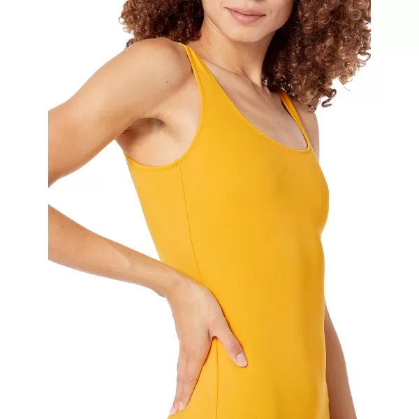 Amazon Essentials Womens OnePiece Coverage Swimsuit Available in Plus SizeGolden Yellow