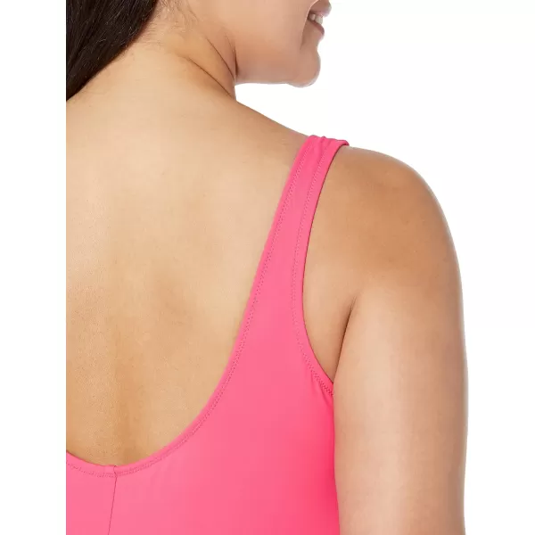 Amazon Essentials Womens OnePiece Coverage Swimsuit Available in Plus SizeHot Pink