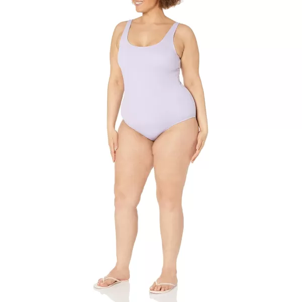 Amazon Essentials Womens OnePiece Coverage Swimsuit Available in Plus SizeLavender