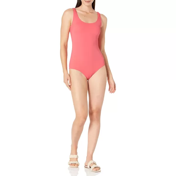 Amazon Essentials Womens OnePiece Coverage Swimsuit Available in Plus SizeSalmon Pink