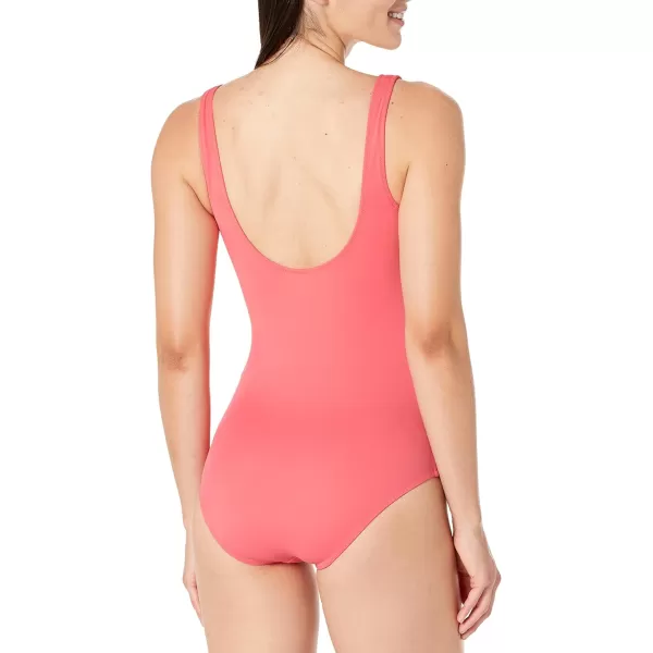 Amazon Essentials Womens OnePiece Coverage Swimsuit Available in Plus SizeSalmon Pink