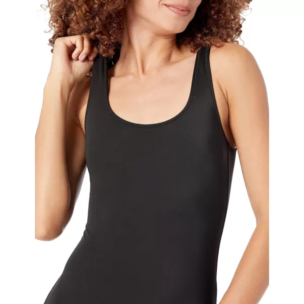 Amazon Essentials Womens OnePiece Coverage Swimsuit Available in Plus SizeWashed Black